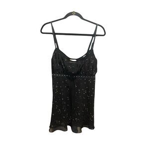 Inner Most Womens Semi Sheer Babydoll Tank Top Stars Lace Trim L Y2K 90s Fairy